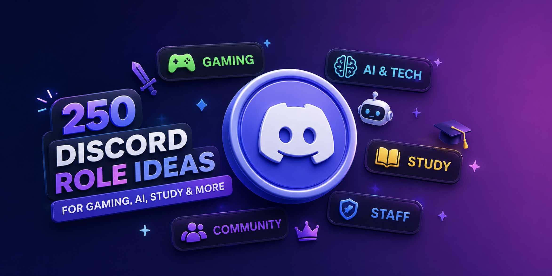 250 Discord Role Ideas for Gaming, AI, Study & More