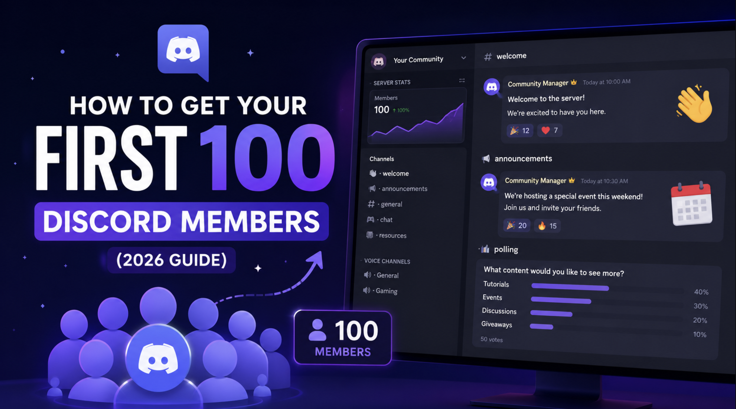 How to Get Your First 100 Discord Members (2026 Guide)