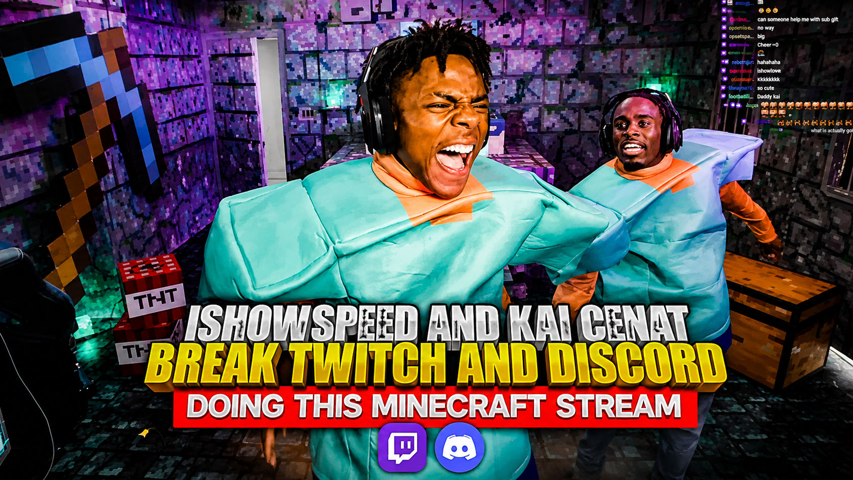 IShowSpeed & Kai Cenat Take Over Twitch and Discord With Insane Minecraft Hardcore Stream