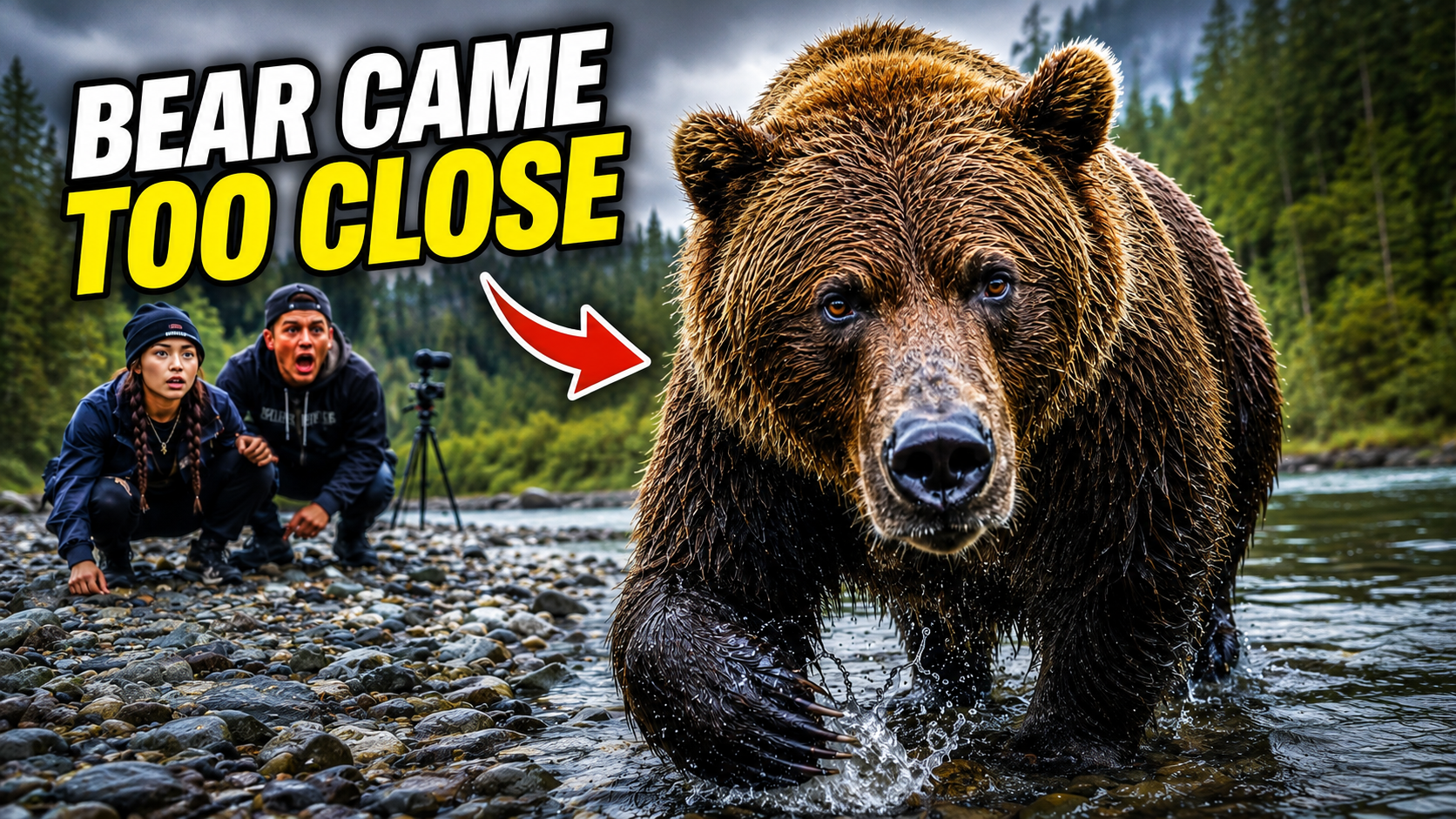 Maya and Adapt Stunned as Huge Brown Bear Hunts Right in Front of Them