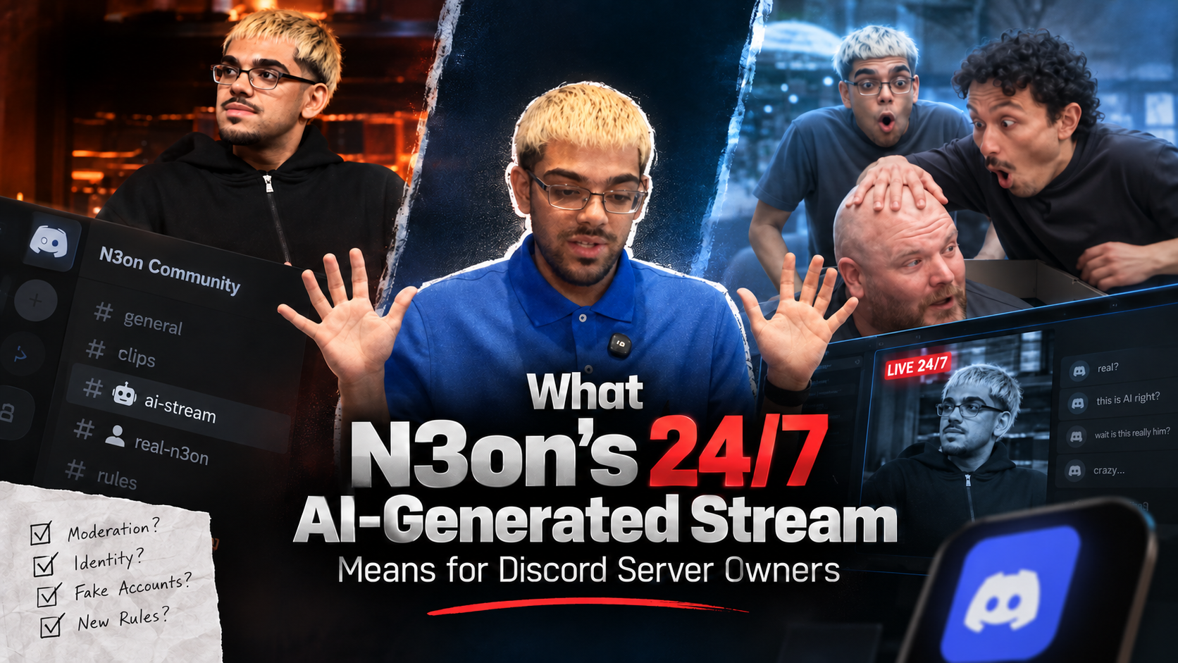 What N3on's 24/7 AI-Generated Stream Means for Discord Server Owners